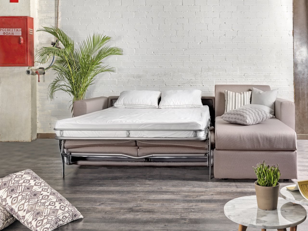 Corner sofa - bed Millennium,manufactured in various dimensions, with storage space