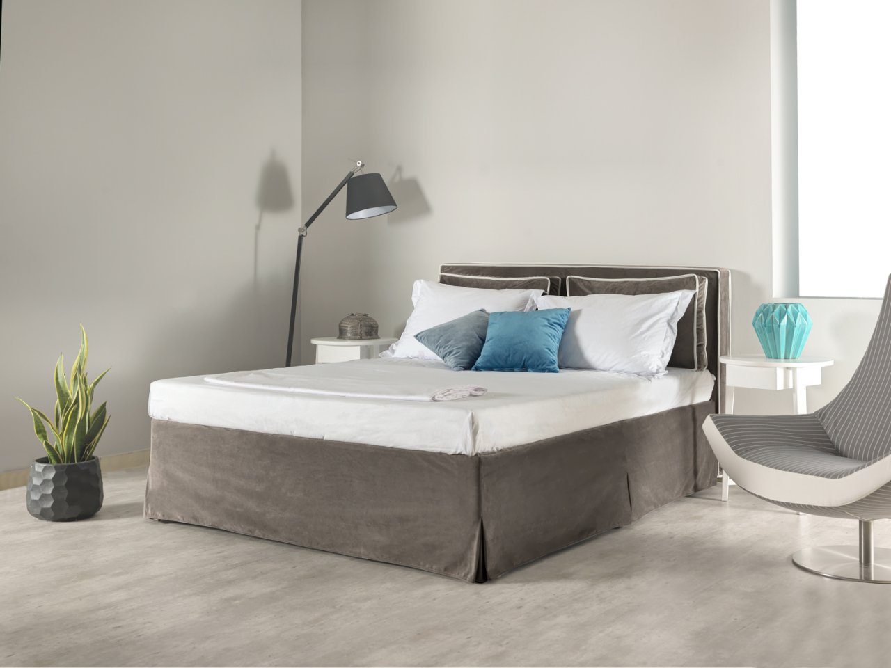 Κρεβάτι Dim, με αποθηκευτικό χώρο 32cm.